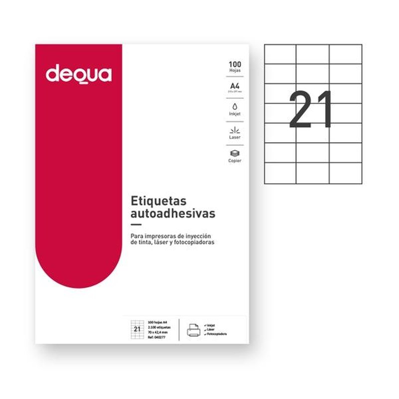 DEQUA C.2100 etiquetas adhesivas 70x42,4mm DEQUA C.2100 etiquetas adhesivas 70x42,4mm