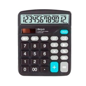 DEQUA CALCULADORA DE OFICINA 12 DIGITOS NEGRO
