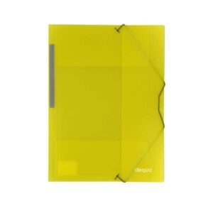 DEQUA Carpeta de gomas y 3 solapas A4 amarillo