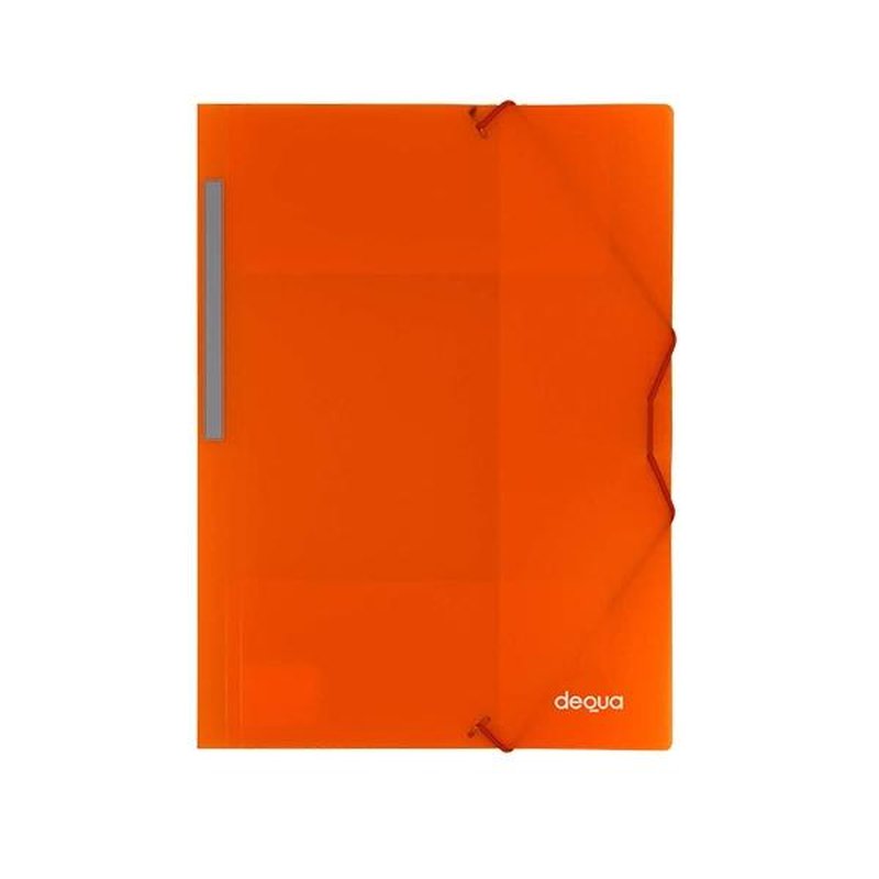 DEQUA Carpeta de gomas y 3 solapas A4 naranja DEQUA Carpeta de gomas y 3 solapas A4 naranja
