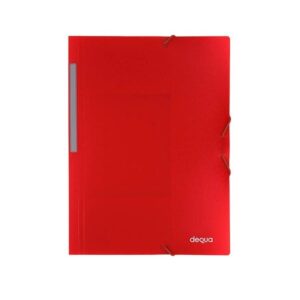 DEQUA Carpeta de gomas y 3 solapas A4 rojo