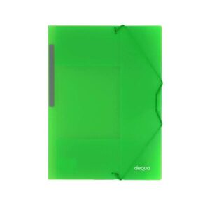 DEQUA Carpeta de gomas y 3 solapas A4 verde