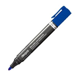 DEQUA Marcador permanente punta conica trazo 1,5-3mm azul
