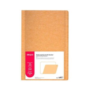 DEQUA Paq.25 subcarpetas 240g folio kraft bicolor