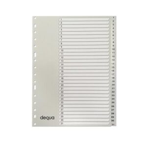 DEQUA indice numerico con caratula 1-31 PP A4