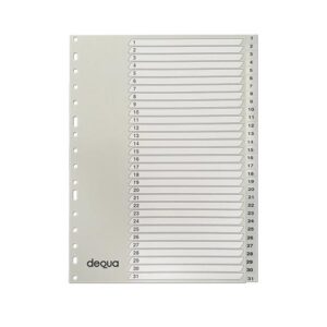 DEQUA indice numerico con caratula 1-31 PP folio