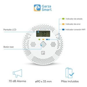 Alternative view of DETECTOR DE SEGURIDAD DE CO SMART WIFI GARZA 401348C
