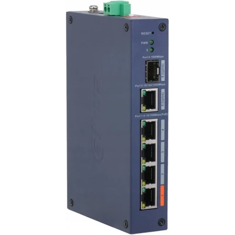 (DH-CHS4106-4ET-60) DAHUA SWITCH INDUSTRIAL 6 PUERTOS CLOUD MANAGED GIGABIT, 4 PUERTOS POE, 60W, HI-POE, L2
