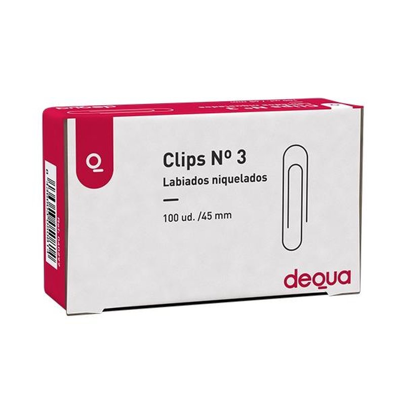 Dequa Clips labiados - Nº 3 - 42 mm - Caja 100 ud Dequa Clips labiados - Nº 3 - 42 mm - Caja 100 ud