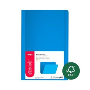 Dequa Subcarpeta - Folio - 180 g - Color turquesa - Pack 50 ud