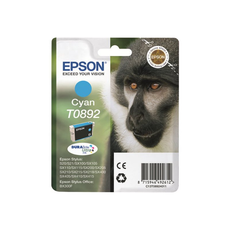 Epson Monkey Cartucho T0892 cian Epson Monkey Cartucho T0892 cian - Imagen 2