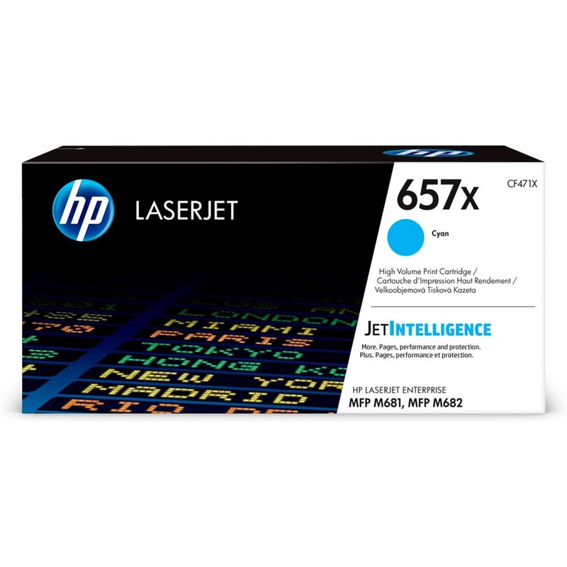 HP Cartucho de tóner Original LaserJet 657X cian de alta capacidad