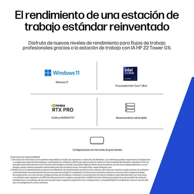 HP Z2 Tower G1i Workstation Desktop PC Wolf Pro Security Edition Intel Core Ultra 7 265 48 GB DDR5-SDRAM Windows 11 Pro Torre Puesto de trabajo AI Workstation, AI PC HP Z2 Tower G1i Workstation Desktop PC Wolf Pro Security Edition Intel Core Ultra 7 265 48 GB DDR5-SDRAM Windows 11 Pro Torre Puesto de trabajo AI Workstation, AI PC - Imagen 6