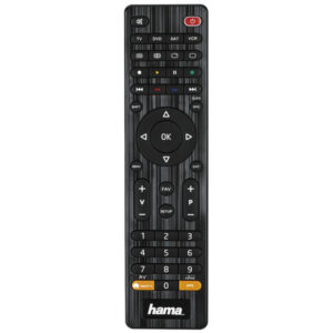 Hama | Mando de TV universal, para manejar hasta 4 aparatos, compatible con más de 1000 aparatos, color negro