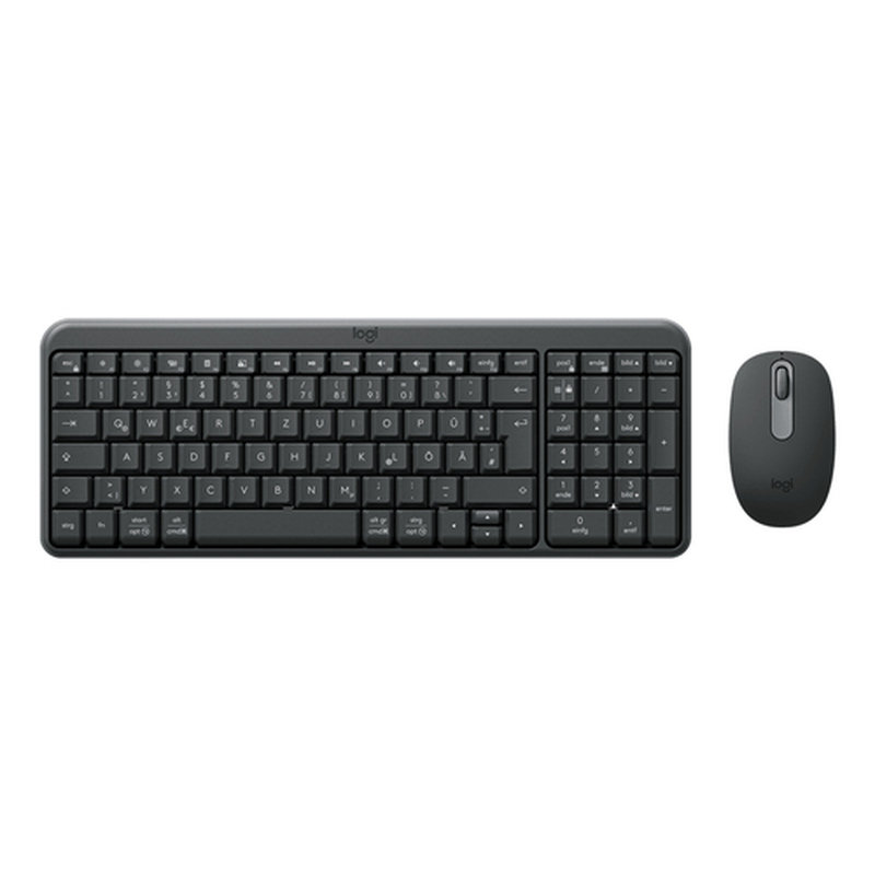 Logitech MK250 Compact Bluetooth Wireless Combo teclado Ratón incluido Universal RF Wireless + Bluetooth QWERTZ Alemán Grafito