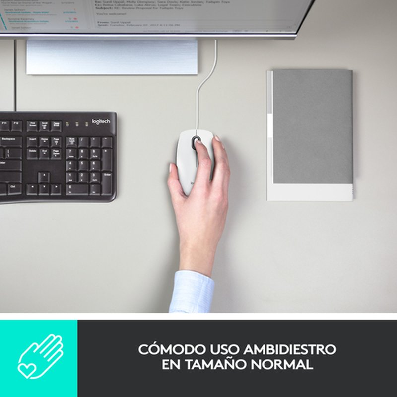 Logitech Mouse M100 ratón Ambidextro USB tipo A Óptico 1000 DPI - Imagen 8
