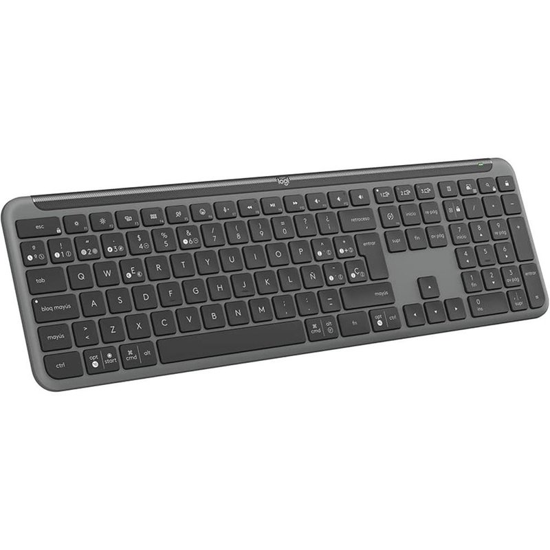 Logitech Signature Slim K950, teclado inalámbrico, diseño atractivo, alternancia entre dispositivos, escritura discreta, Bluetooth, multisistema operativo, Windows, Mac, Chrome, Grafito
