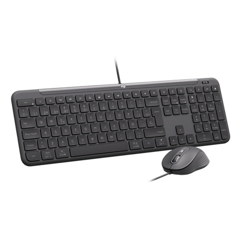 Logitech Signature Slim Wired Combo MK620 for Business teclado Ratón incluido Hogar / Oficina USB QWERTY Portugués Grafito - Imagen 3