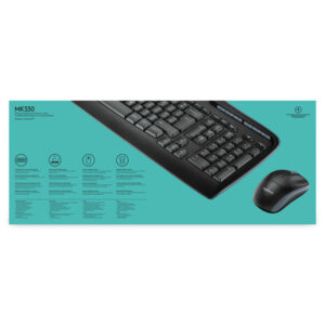 Logitech Wireless Combo MK330 teclado Ratón incluido Oficina USB QWERTY Internacional de EE.UU. Negro