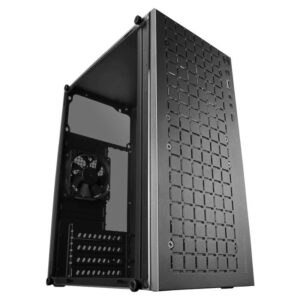 Mars Gaming MC-1000, Caja Compacta MicroATX, Diseño Frontal Metal-Mesh, Ventana Lateral Completa, 1x Ventilador Ulta-Silencioso FDB 80mm, Negro