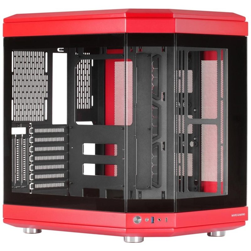 Mars Gaming MC-3T, Caja Gaming Custom ATX, Triple Ventana Cristal Templado Continuo, Soporte Refrigeración Líquida Completo, Cámara Dual Lateral, 3x Slots PCI Verticales, USB-C y USB 3.0, Rojo Mars Gaming MC-3T, Caja Gaming Custom ATX, Triple Ventana Cristal Templado Continuo, Soporte Refrigeración Líquida Completo, Cámara Dual Lateral, 3x Slots PCI Verticales, USB-C y USB 3.0, Rojo