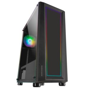Mars Gaming MC-ART Negro, Caja PC Gaming ATX, Doble Cristal Templado Dibujable, ARGB 12 Modos, Ventilador 12cm