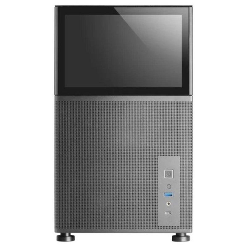Mars Gaming MC-LCD, Caja PC Compacta Micro-ATX, Pantalla LCD IPS 8", Rejilla Mesh Lateral, Superior y Frontal, Ventana Lateral Cristal Templado, Minitorre Gaming con Diseño de Panel Modular, Negro