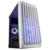 Mars Gaming MC-S2, Caja PC Compacta Gaming Micro-ATX, 2 Ventiladores FRGB Raibow con Rejilla Frontal, Ventana Lateral Completa, Blanco