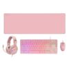 Mars Gaming MCP-RGB3, Pack Gaming Teclado Fixed RGB + Ratón Gaming RGB Flow 3200 DPI + Auriculares Over-Ear RGB + Alfombrilla XXL, Rosa, Idioma Español