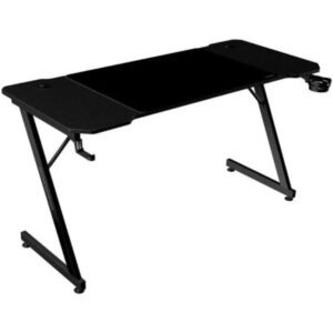 Mars Gaming MGD-X140, Mesa Gaming Ergonómica, Superficie en Fibra de Carbono, Estructura Metálica, Alfombrilla XXL, Soporte Auriculares y Bebida, Gestión Cableado, Escritorio PC 140x60cm, Negro