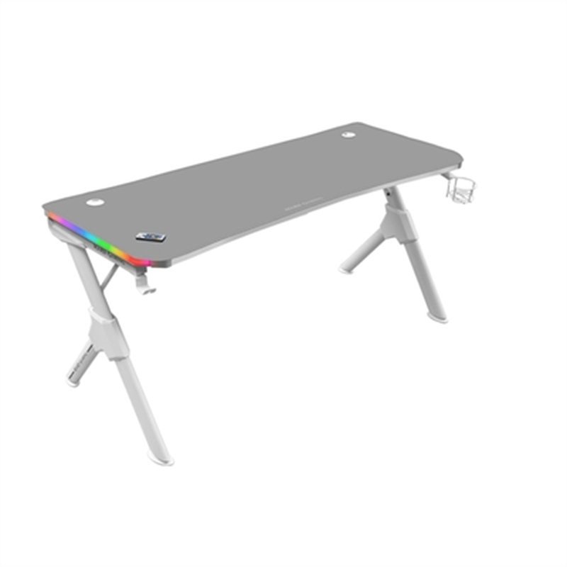 Mars Gaming MGD140RGB, Mesa Ergonómica Gaming RGB, Soporte Auriculares y Bebida, Alfombrilla Ratón, 140x60cm, Blanco Mars Gaming MGD140RGB, Mesa Ergonómica Gaming RGB, Soporte Auriculares y Bebida, Alfombrilla Ratón, 140x60cm, Blanco