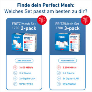 Mesh Set FRITZMESH SET 1700 3-PACK EDITION INTERNATIONAL