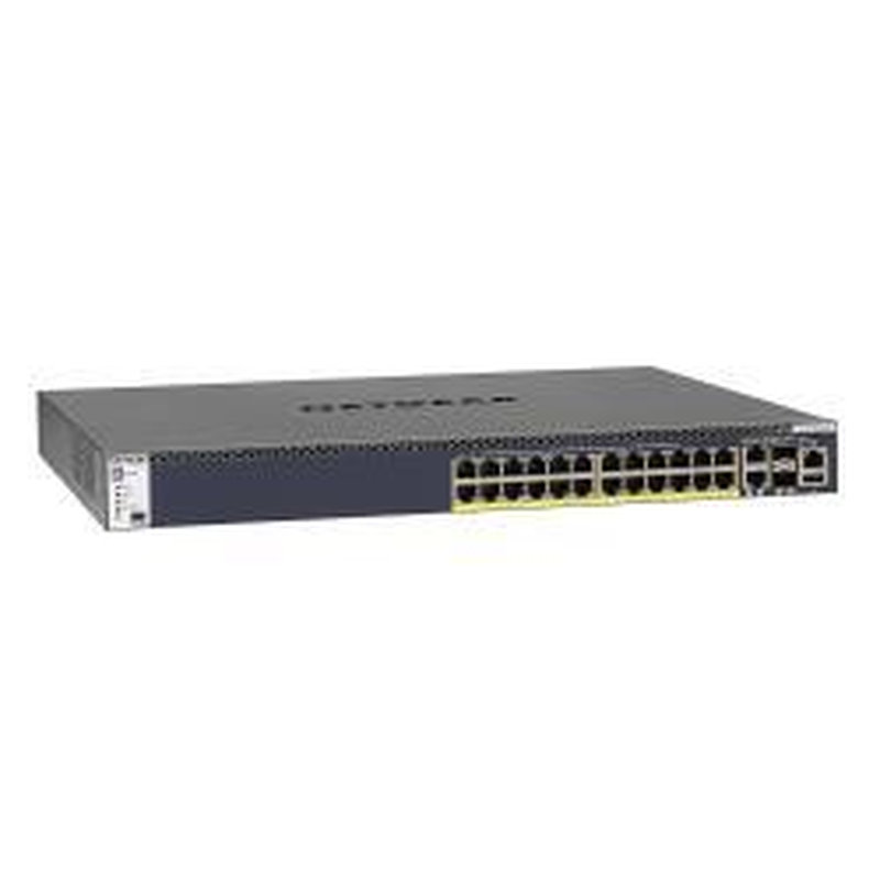 NETGEAR M4300-28G-PoE+ Gestionado L3 Gigabit Ethernet (10/100/1000) Energía sobre Ethernet (PoE) 1U Negro NETGEAR M4300-28G-PoE+ Gestionado L3 Gigabit Ethernet (10/100/1000) Energía sobre Ethernet (PoE) 1U Negro