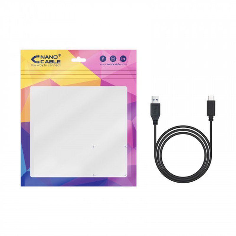 Nanocable Cable USB 3.1 Gen2 10Gbps 3A, tipo USB-C/M-A/M, negro, 1.5 m - Imagen 4