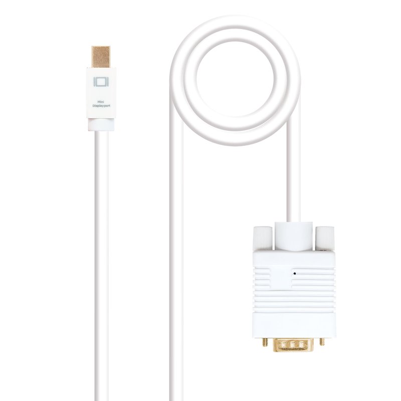 Nanocable Cable conversor Mini DP a VGA, Mini DP/M - VGA/M, Blanco, 3.0 M Nanocable Cable conversor Mini DP a VGA, Mini DP/M - VGA/M, Blanco, 3.0 M