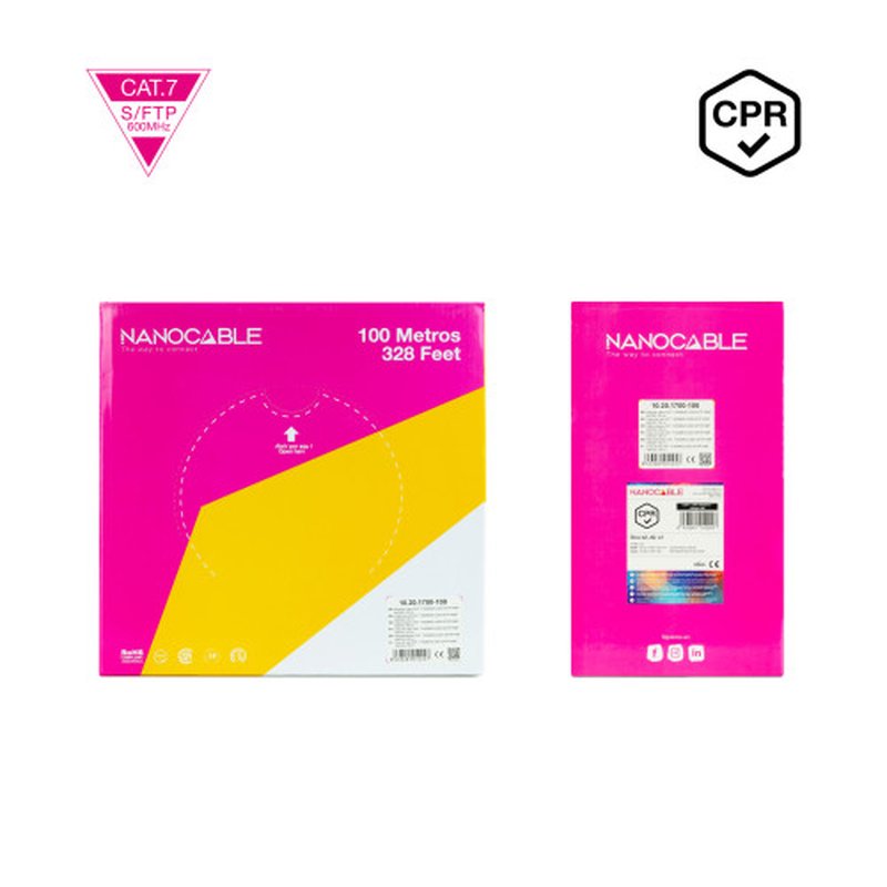 Nanocable Cable de Red CAT.7 LSZH SFTP PIMF AWG23, Naranja, 100 m - Imagen 2