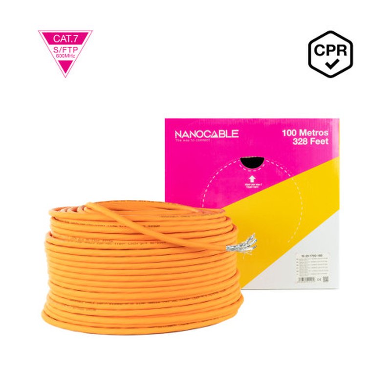 Nanocable Cable de Red CAT.7 LSZH SFTP PIMF AWG23, Naranja, 100 m - Imagen 4