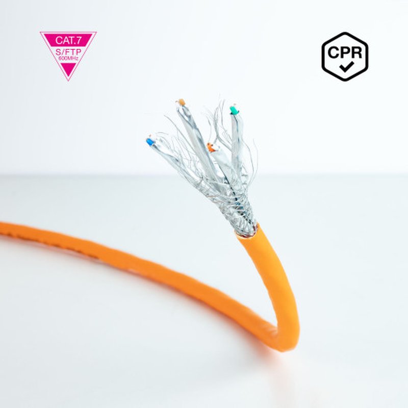 Nanocable Cable de Red CAT.7 LSZH SFTP PIMF AWG23, Naranja, 100 m - Imagen 5