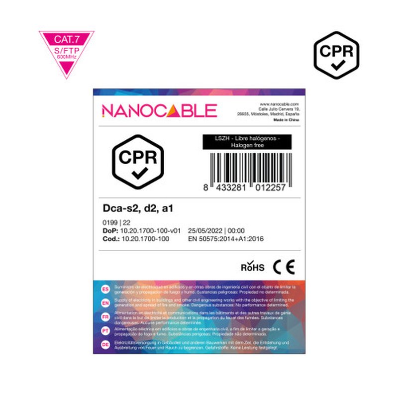 Nanocable Cable de Red CAT.7 LSZH SFTP PIMF AWG23, Naranja, 100 m - Imagen 6