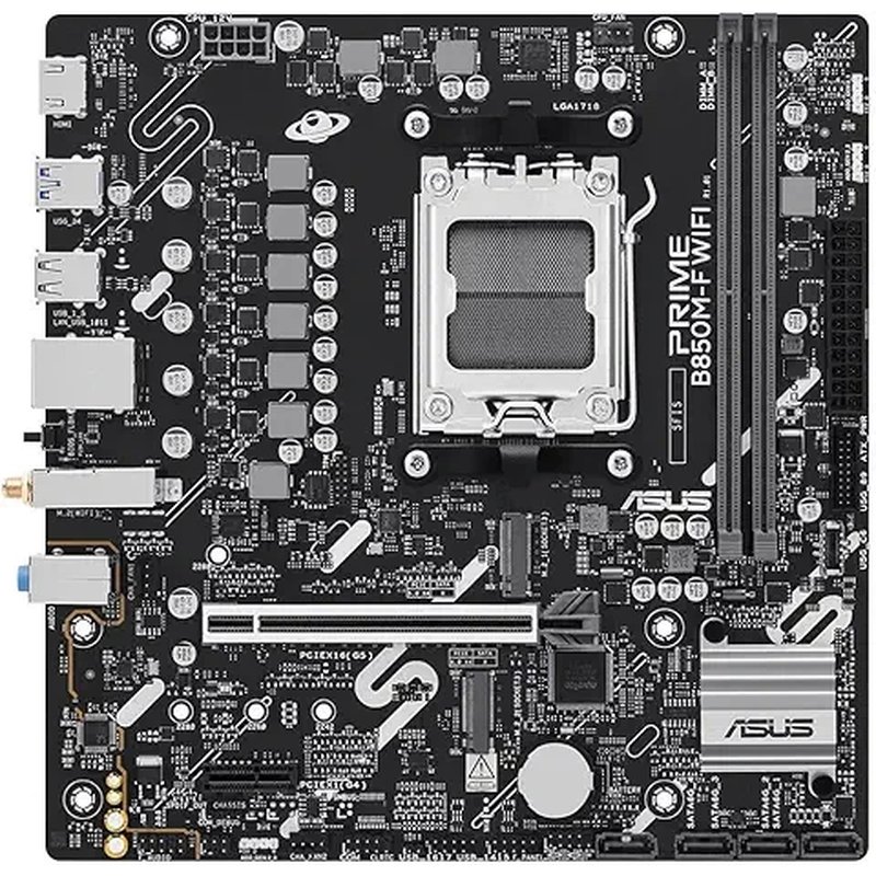 PLACA ASUS PRIME B850M-F WIFI,AMD,AM5,B850,2DDR5,128GB,1HDMI,4SATA3+2M.2,GBLAN+WIFI6+BT5.3,5USB3.2,MATX PLACA ASUS PRIME B850M-F WIFI,AMD,AM5,B850,2DDR5,128GB,1HDMI,4SATA3+2M.2,GBLAN+WIFI6+BT5.3,5USB3.2,MATX