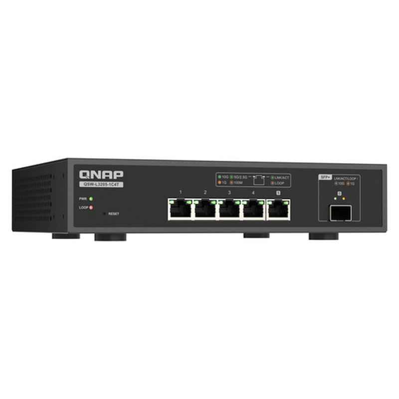 QNAP QSW-L3205-1C4T 4 Gestionado 10G Ethernet (100/1000/10000) Escritorio Negro - Imagen 4