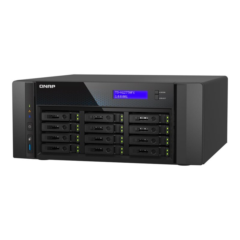 QNAP TS-H1277AFX-R7-32G servidor de almacenamiento NAS Torre AMD Ryzen™ 7 32 GB DDR5 0 TB QuTS hero Negro