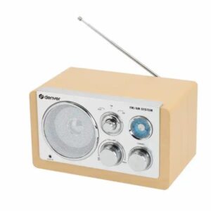 RADIO AM/FM CON AUX MADERA CLARA