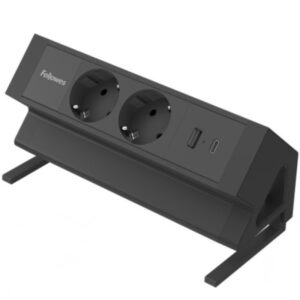 REGLETA SOBREMESA 2 TOMA + USB A/C NEGRO FELLOWES 100137182