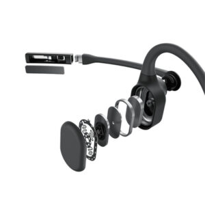 SHOKZ OpenComm2 UC 2025 Upgrade Auriculares Inalámbrico gancho de oreja Oficina/Centro de llamadas Bluetooth Negro