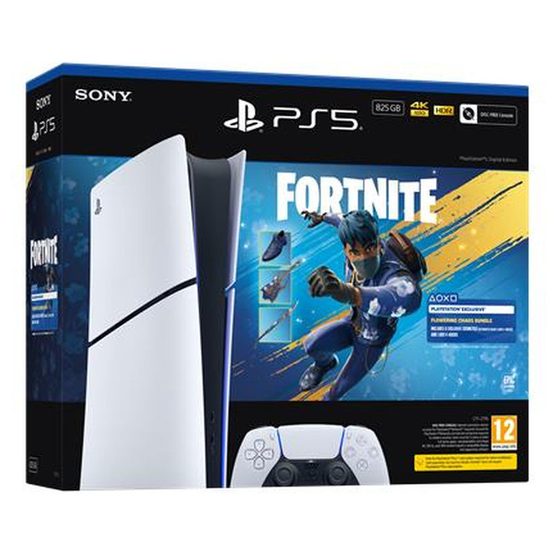 Sony PlayStation 5 Digital Edition - Fortnite Flowering Chaos Bundle 825 GB Wifi Negro, Blanco