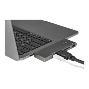 StarTech.com Adaptador Multipuertos USB C para MacBook Pro/Air - Docking Station USB Tipo C a HDMI 4K - con PD de 100W Pass-through - Lector de Tarjetas SD MicroSD - Hub Ladrón USB 3.0 de 2 Puertos StarTech.com Adaptador Multipuertos USB C para MacBook Pro/Air - Docking Station USB Tipo C a HDMI 4K - con PD de 100W Pass-through - Lector de Tarjetas SD MicroSD - Hub Ladrón USB 3.0 de 2 Puertos