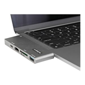 StarTech.com Adaptador Multipuertos USB C para MacBook Pro/Air - Docking Station USB Tipo C a HDMI 4K - con PD de 100W Pass-through - Lector de Tarjetas SD MicroSD - Hub Ladrón USB 3.0 de 2 Puertos StarTech.com Adaptador Multipuertos USB C para MacBook Pro/Air - Docking Station USB Tipo C a HDMI 4K - con PD de 100W Pass-through - Lector de Tarjetas SD MicroSD - Hub Ladrón USB 3.0 de 2 Puertos