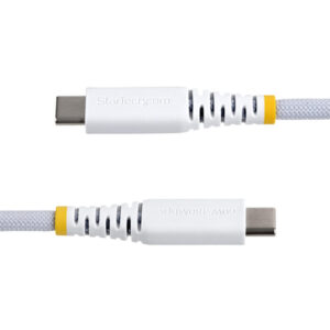StarTech.com Cable de Carga USB-C Trenzado de 1m - Cable Cargador USB Tipo C para Portátil - Cable Resistente para Carga de Dispositivos - Trenzado de Nailon TPE - USB 2.0 - PD 60W 3A - Blanco StarTech.com Cable de Carga USB-C Trenzado de 1m - Cable Cargador USB Tipo C para Portátil - Cable Resistente para Carga de Dispositivos - Trenzado de Nailon TPE - USB 2.0 - PD 60W 3A - Blanco