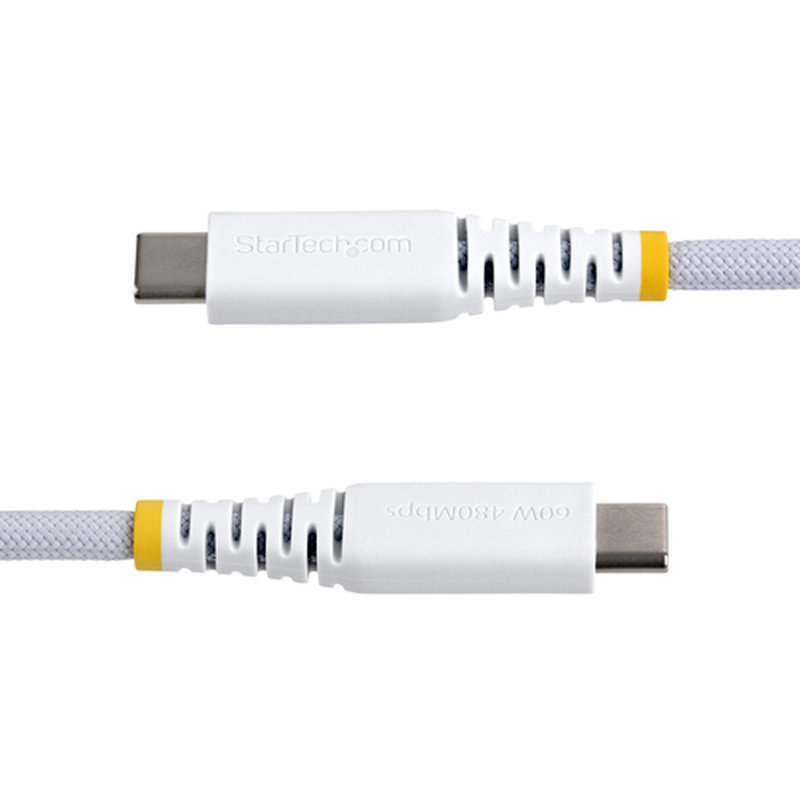 StarTech.com Cable de Carga USB-C Trenzado de 1m - Cable Cargador USB Tipo C para Portátil - Cable Resistente para Carga de Dispositivos - Trenzado de Nailon TPE - USB 2.0 - PD 60W 3A - Blanco StarTech.com Cable de Carga USB-C Trenzado de 1m - Cable Cargador USB Tipo C para Portátil - Cable Resistente para Carga de Dispositivos - Trenzado de Nailon TPE - USB 2.0 - PD 60W 3A - Blanco - Imagen 3